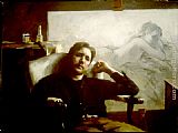 Steven J Levin Canvas Paintings - Self-portrait